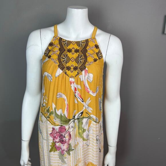 Anthropologie One September Dress Small Paradiso Halter boho embroidered Maxi - Picture 4 of 12